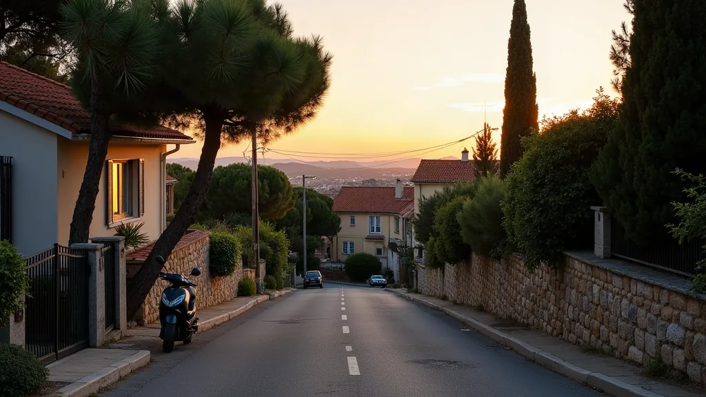 Saint-Raphaël : quels quartiers éviter avant d'acheter ou de louer ? Rue résidentielle typique d'un quartier de Saint-Raphaël au crépuscule
