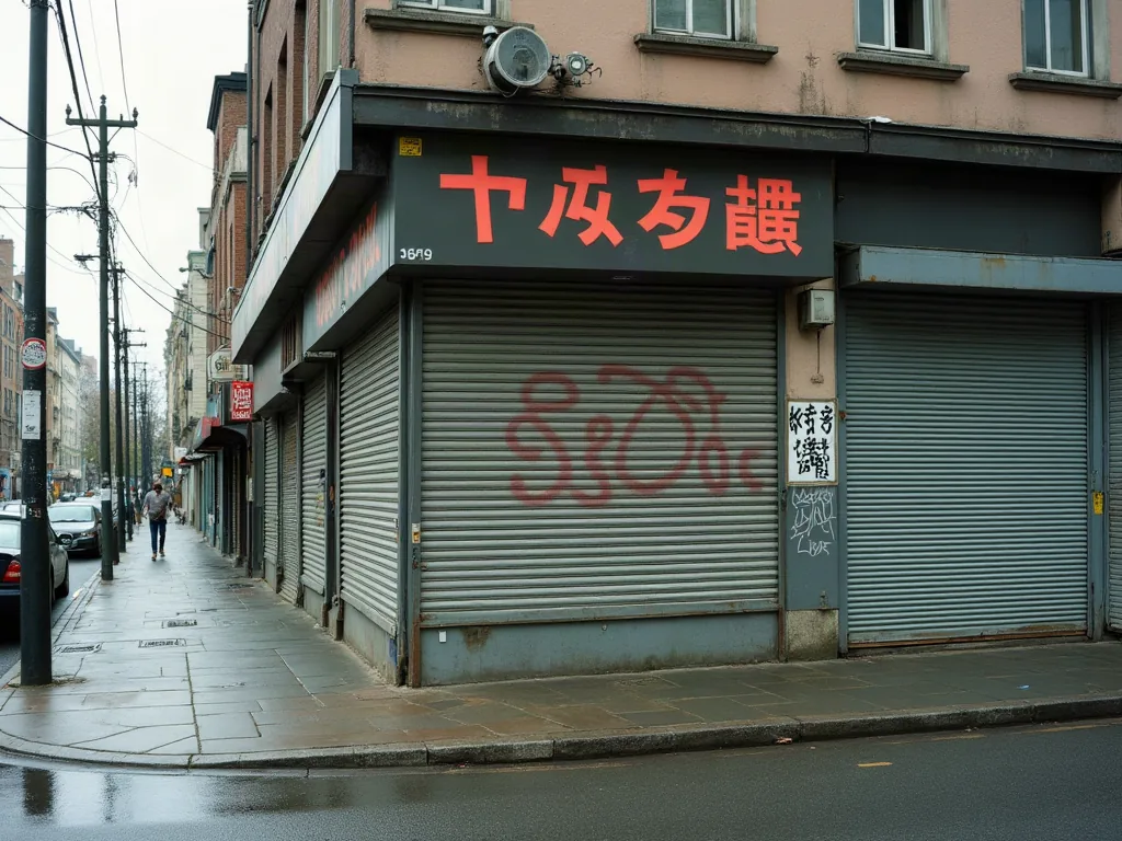 Rue calme avec commerce fermé dans un quartier de Colombes