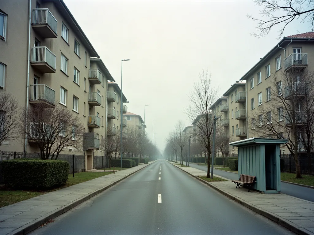 Dijon : quels quartiers éviter et pourquoi, en 2026 Rue résidentielle avec immeubles d'habitat social typique d'un quartier périphérique