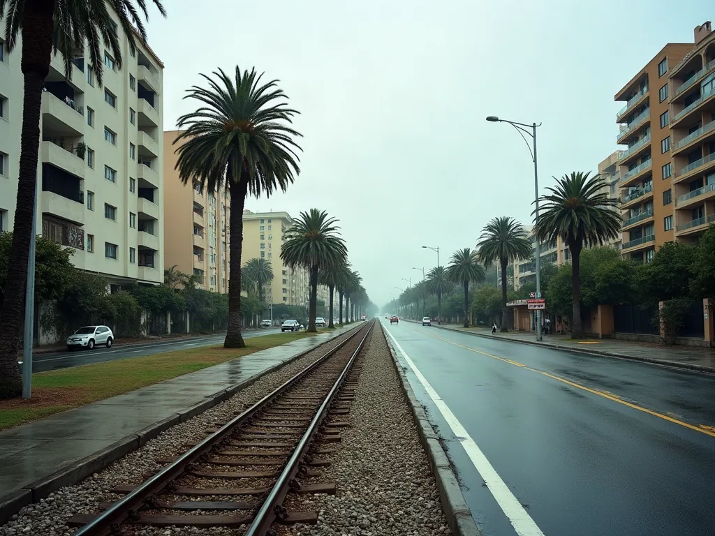 Cagnes-sur-Mer : quels quartiers éviter avant d'acheter ou de louer ? Voie ferrée longeant une route côtière près d'immeubles résidentiels