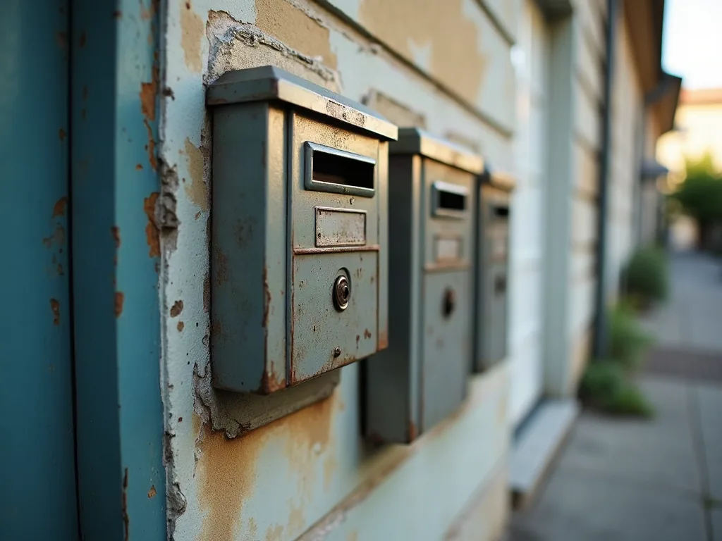 Les Abymes : les quartiers à éviter avant d'acheter ou de louer Boîtes aux lettres et interphone d'un immeuble résidentiel aux Abymes