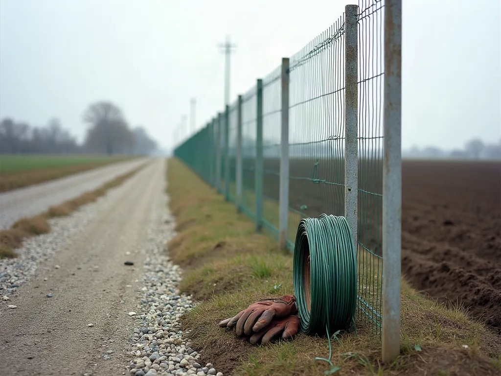 Distance entre une clôture et un champ : ce que dit vraiment la loi Clôture grillagée séparant un chemin d'un champ labouré