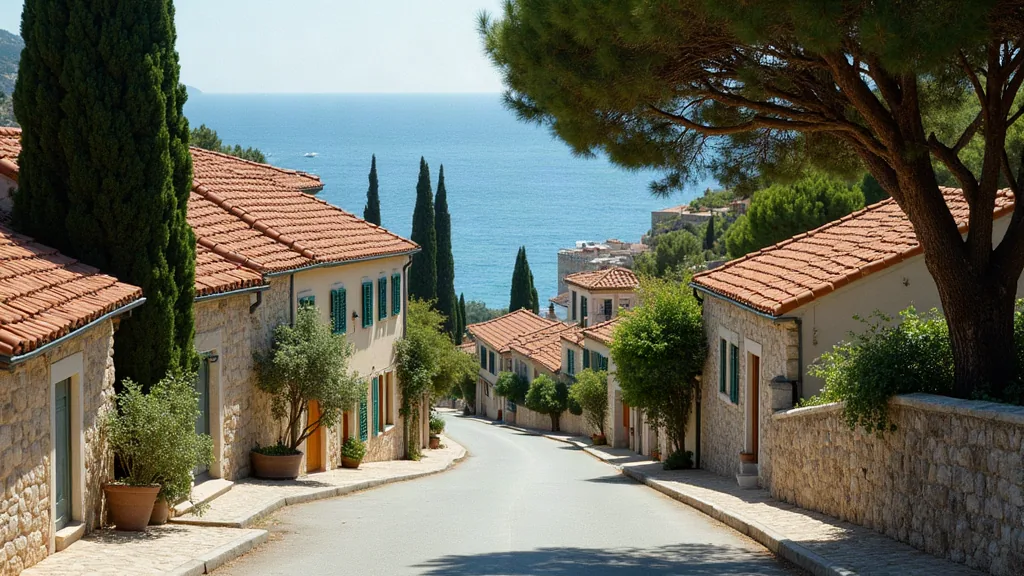La Seyne-sur-Mer : quels quartiers éviter avant d'acheter ou de louer ? Rue résidentielle calme avec villas et vue sur la mer dans un quartier paisible de La Seyne-sur-Mer